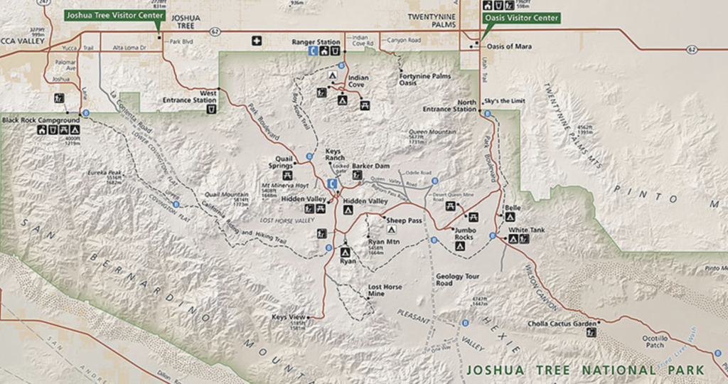 A map of Joshua Tree National Park