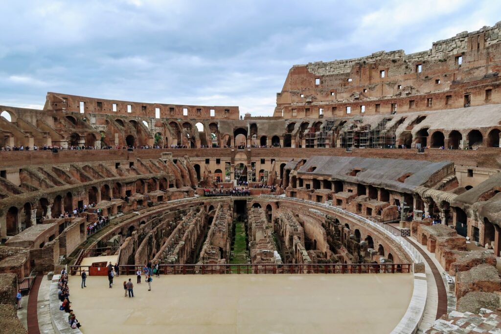 Colosseum amphitheater and arena viewpoint, Rome