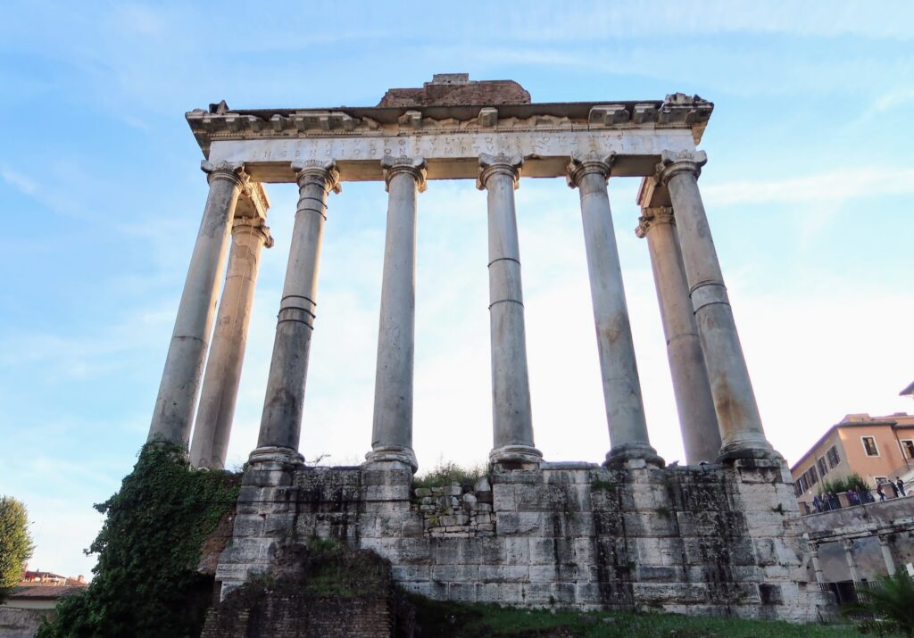 Roman column ruins at the Roman forum
