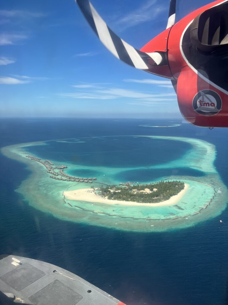 Seaplane View, flying from Male to the hotel island, incredible moments to experience in the Maldives
