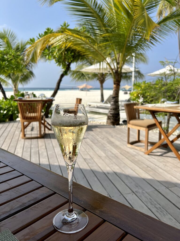 Champagne at breakfast, Constance Halaveli, How to plan the perfect trip to the Maldives