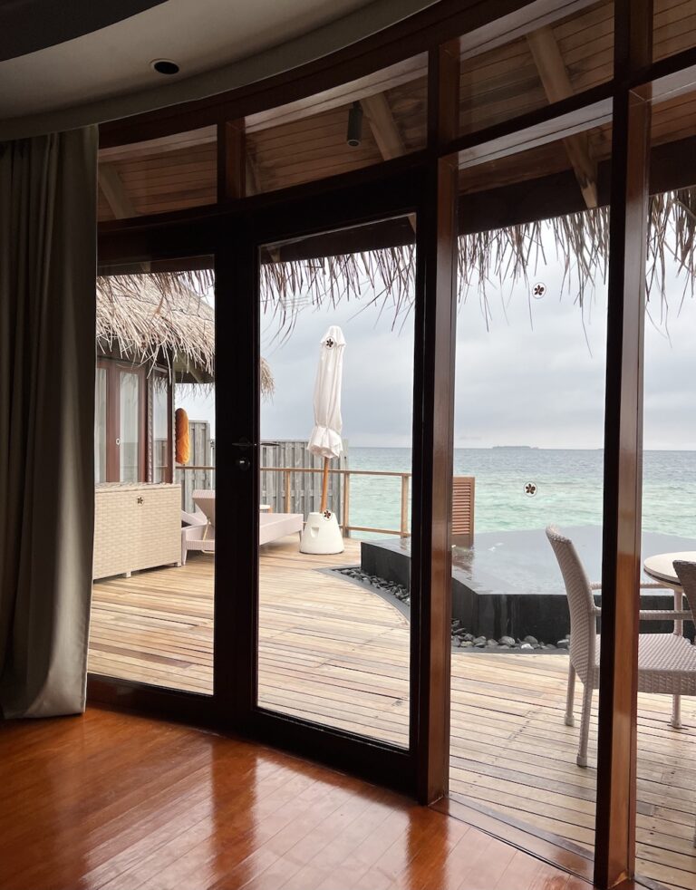 Constance Halaveli water villa hotel room