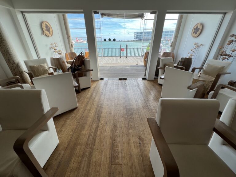 Constance Halaveli airport lounge at Male