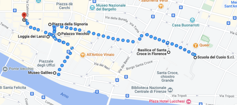 Day 3 in Florence Map (24, 48 or 72 hours in Florence)