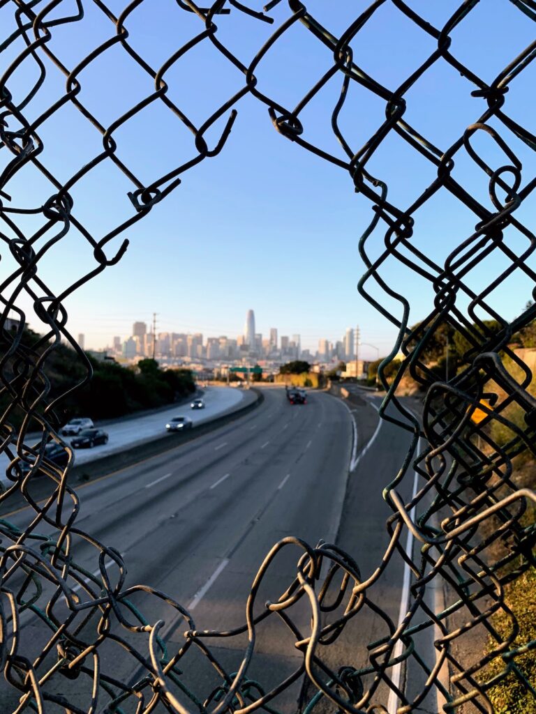 Downtown SF view from a Potrero Hill fence