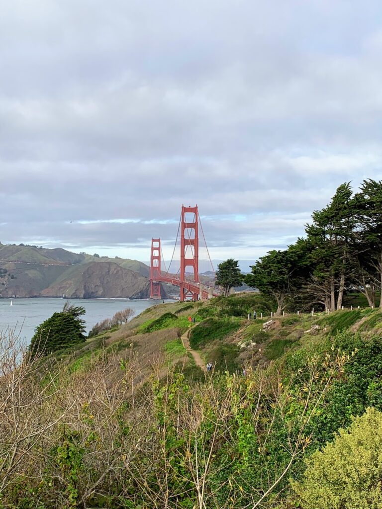 Golden Gate with greenery