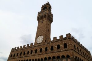 Italy Palazzo Vecchio facade with Torre di Arnolfo