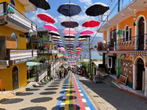 San Juan la Laguna Guatemala Umbrella street