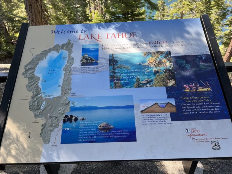 Welcome to Lake Tahoe signboard