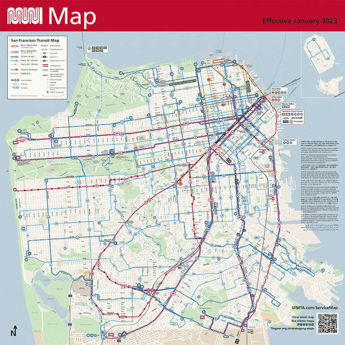 San Francisco muni bus system map